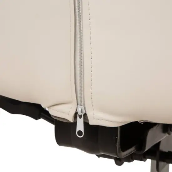 Mid Century Modern Bonded Leather Gaslift Adjustable Swivel Office Chair Cream - Glitzhome image {7}