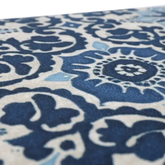 Indoor/Outdoor 2pc Woodblock Prism Blue Squared Corners Seat Cushion - Pillow Perfect image {3}