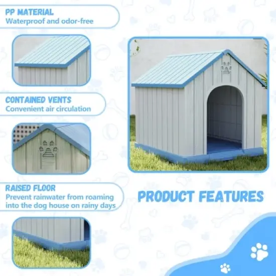 Dolonm Waterproof Dog House Indoor/outdoor Pet Dog House Sloping Roof image {6}