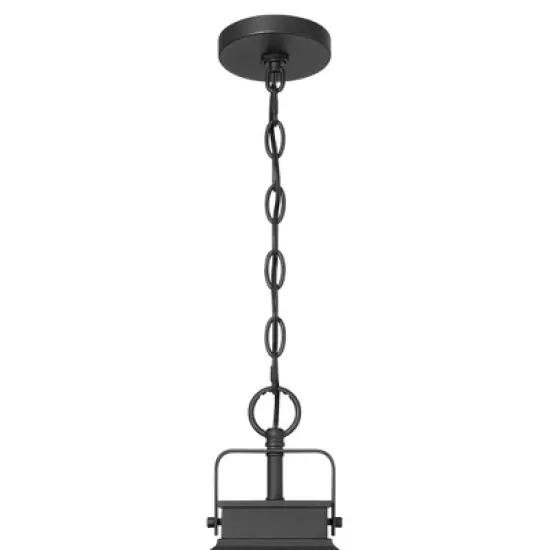 John Timberland Jubliee 19 1/4" High Modern Outdoor Pendant Light Fixture Ceiling Porch House Exterior 2-Light Hanging Black Metal Clear Glass Shade image {4}