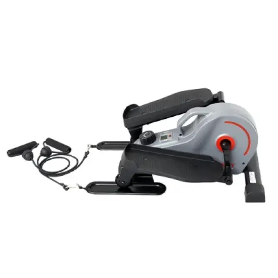 Sunny Health & Fitness Portable Stand Up Elliptical with Resistance Bands - Gray image {2}