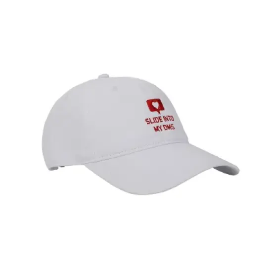 Valentine's Day Slide Into My DMs White Dad Hat image {2}