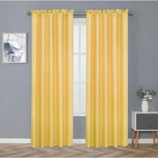 Kate Aurora Basic Drape Light Filtering Woven Jacquard Thermal Single Rod Pocket Window Curtain Panel image {4}