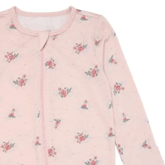 Modern Moments&trade; by Gerber Baby Girls' 2-Pack Sleep 'N Play With Mittens, Pink Roses image {7}