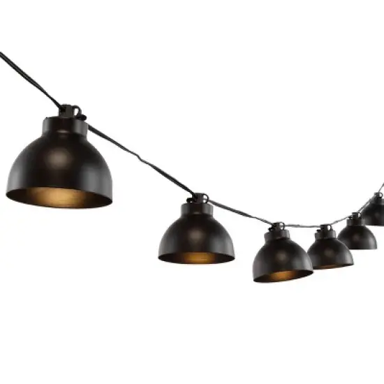Claudie LED Outdoor String Lights - 120" - 10 Light - PLT4049 - Black - Safavieh image {2}