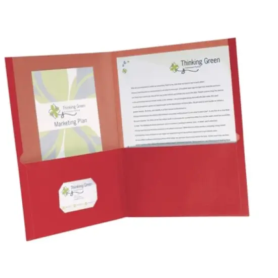 Oxford Earthwise Recycled 2-Pocket Folder, Red, Pack of 25 image {1}