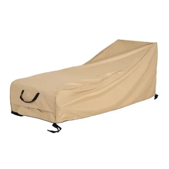 Outdoor Slope Chaise Lounge Cover,Waterproof UV-Resistant Polyester,Ventilated Patio Chair Protector with Handles and Drawstrings-Coolbibila image {2}