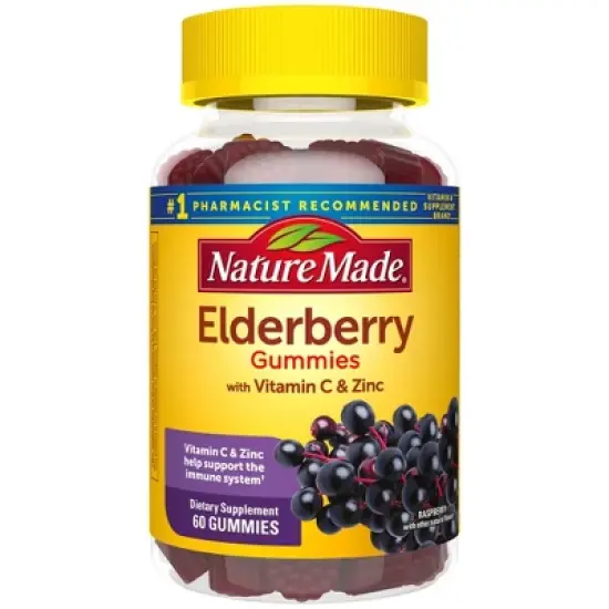 Nature Made Elderberry with Vitamin C and Zinc for Immune Support Gummies - Raspberry image {7}