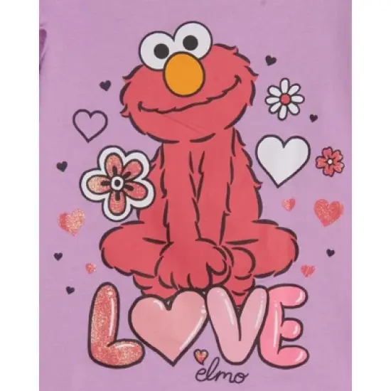 Sesame Street Elmo Girls 2 Pack Peplum Long Sleeve T-Shirts Little Kid image {7}