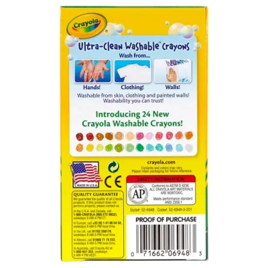 Crayola 48ct UltraClean Washable Crayons Art Classroom Must Haves for Teachers Kids School Supplies Coloring Gift Ages 3+ image {3}