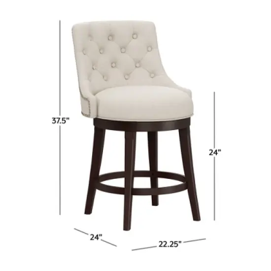 24" Halbrooke Swivel Counter Height Barstool Smoke/Cream - Hillsdale Furniture image {15}
