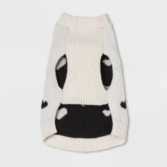 White with Black Hearts Dog and Cat Sweater - Boots & Barkley&trade; image {2}