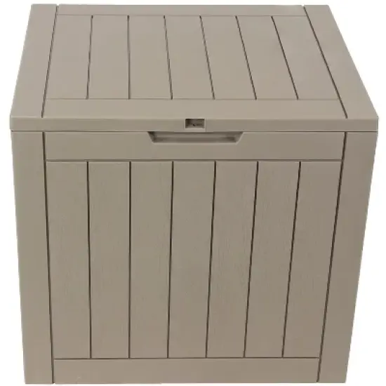 Sunnydaze Lockable Outdoor Small Deck Box with Storage and Side Handles - 32-Gal. image {3}