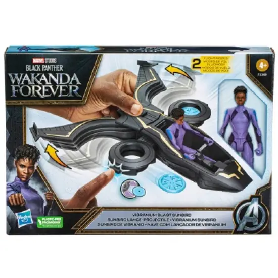 Marvel Black Panther Wakanda Forever Vibranium Blast Sunbird Jet with Shuri Action Figure image {1}