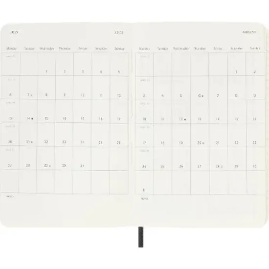 Moleskine 2025-26 18 Month Weekly Academic Planner Pitch Black image {4}