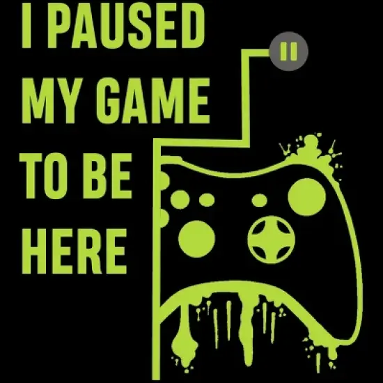 Men's Design By Humans I Paused my Game to be here - Gamer Tshirt By ronnsays T-Shirt image {1}