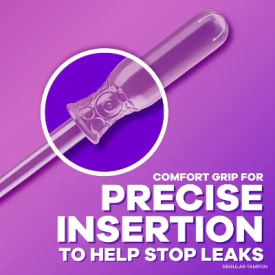 Tampax Radiant Light Absorbency Plastic Applicator and LeakGuard Braid Unscented Tampons - 28ct image {7}