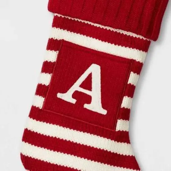Knit Striped Monogram Christmas Stocking - Wondershop&trade; image {2}