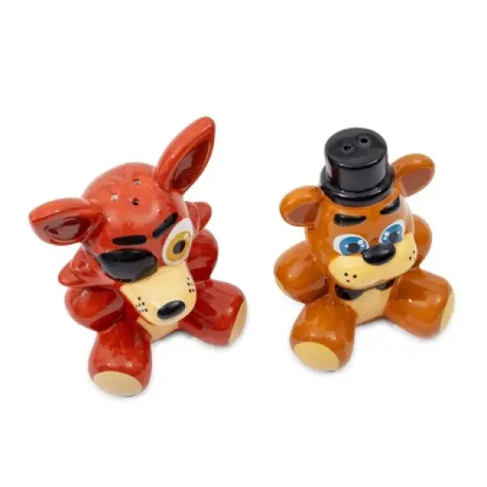Silver Buffalo Five Nights At Freddy's Freddy and Foxy Ceramic Salt and Pepper Shaker Set image {1}