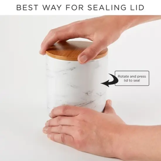 Design Imports Black Tile Ceramic Canister Set/3 image {9}