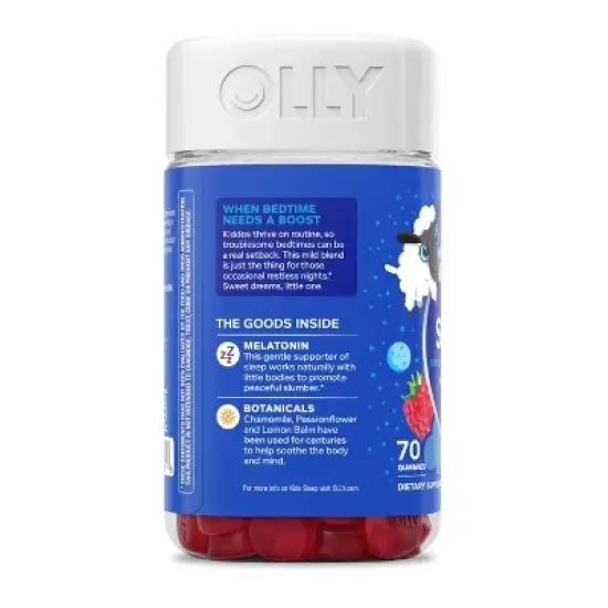 OLLY Kids 0.5 Melatonin Sleep Support Gummies - Raspberry image {5}