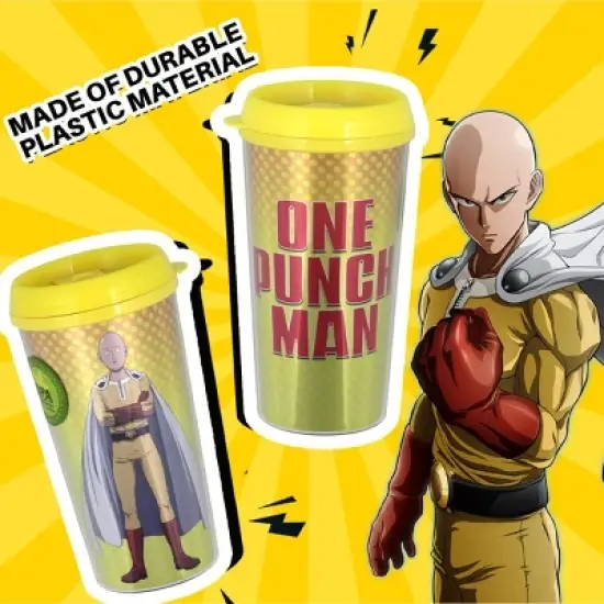One Punch Man Hero Plastic 16 oz. Tumbler Travel Mug image {4}