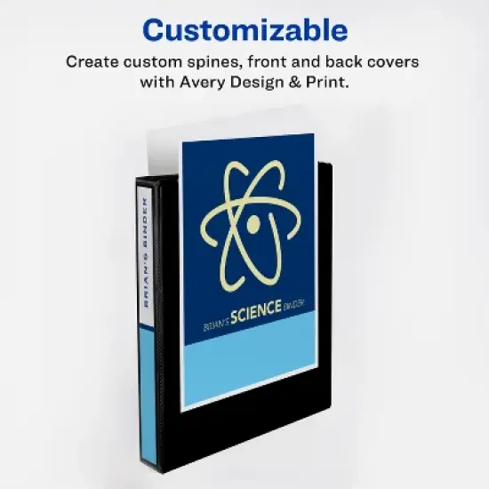 Avery Dual Color Heavy-Duty View Binder, Pool Blue/Lavender, 1" Slant Rings, Holds 250 Sheets (79899) image {6}