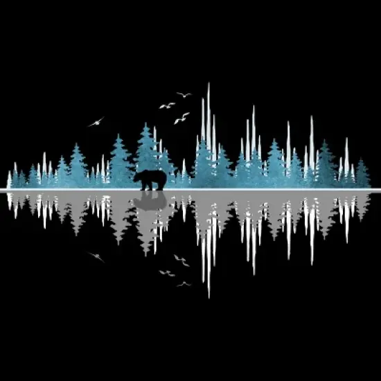 Junior's Design By Humans The Sounds Of Nature - Music Sound Wave By NomAdartStudio T-Shirt image {1}