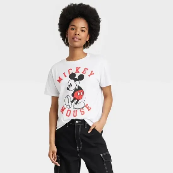Women's Disney Mickey Mouse Short Sleeve Graphic T-Shirt - White image {3}