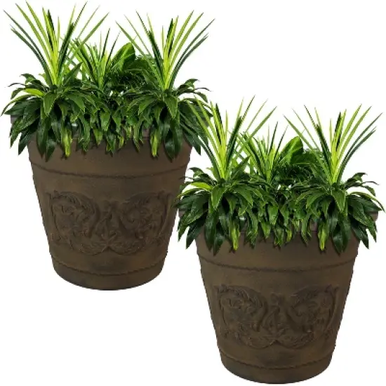 Sunnydaze Indoor/Outdoor Patio, Garden, or Porch Weather-Resistant Double-Walled Arabella Flower Pot Planter - 20" image {4}