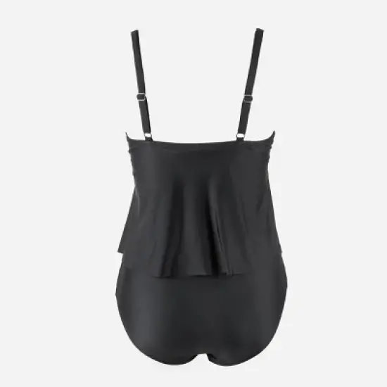 Women's V Neck Wrapped Plus Size Tankini Set - Cupshe image {5}