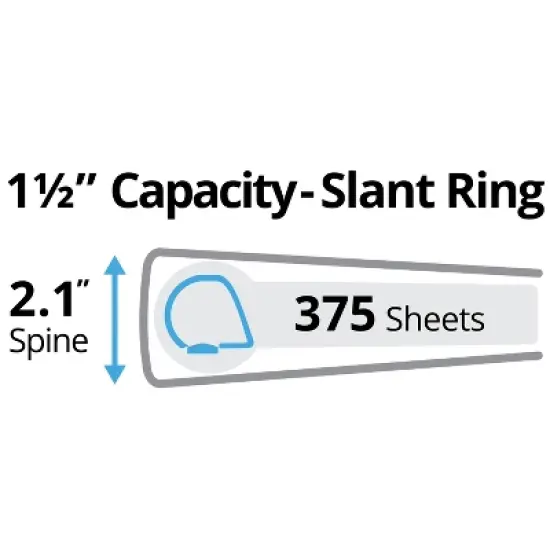 Avery Durable View 3 Ring Binder, 1.5" Slant Rings, 1 Blue Binder (17834) image {1}