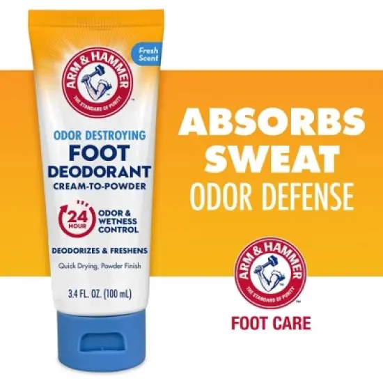 Arm & Hammer Odor Destroying Foot Deodorant Cream-to-Powder - 3.4oz image {2}