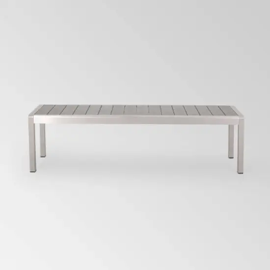 Cape Coral Aluminum Modern Dining Bench - Christopher Knight Home image {5}