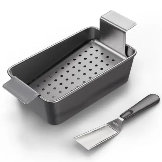 Elbee Home Premium Meatloaf Pan with Easy Removal Perforated Tray 9 Inch Durable Carbon Steel image {7}
