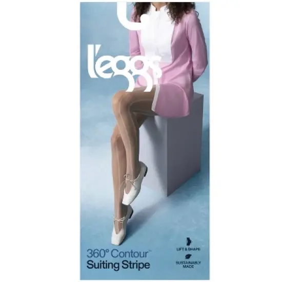 L'eggs Women's Striped 360 Contour Sheer Tights - Chalk White image {1}