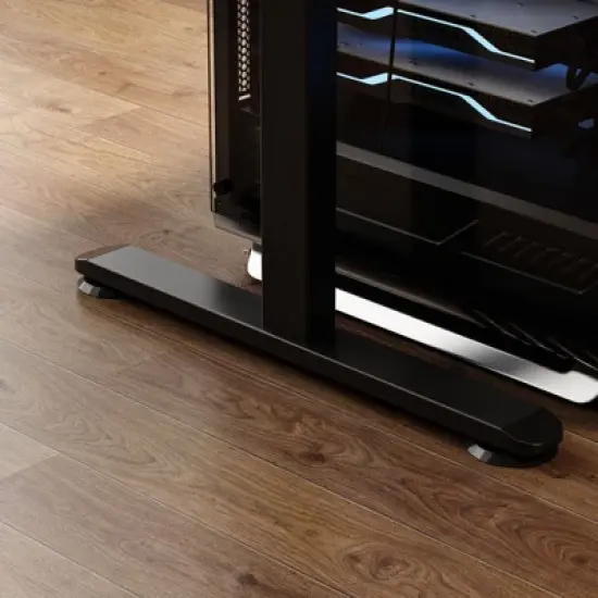 Famapy Gaming Height-Adjustable Desk with Storage & Electric Lift Top,Reversible Left-Right Study/Computer Desk,Sit-Stand Gaming Workstation image {8}