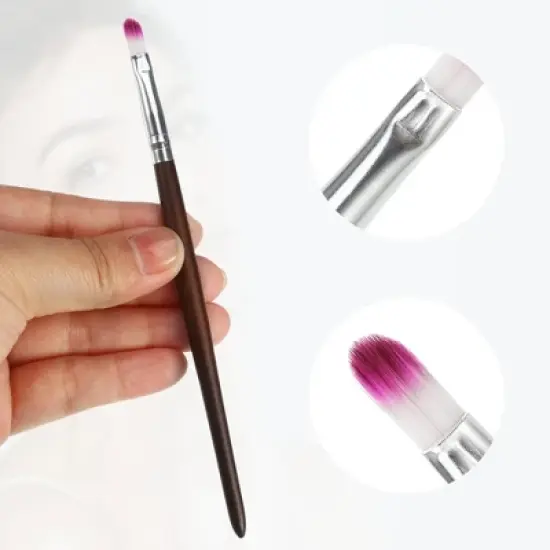 Unique Bargains Lip Makeup Brushes and Sets Brown 3 Pcs image {1}