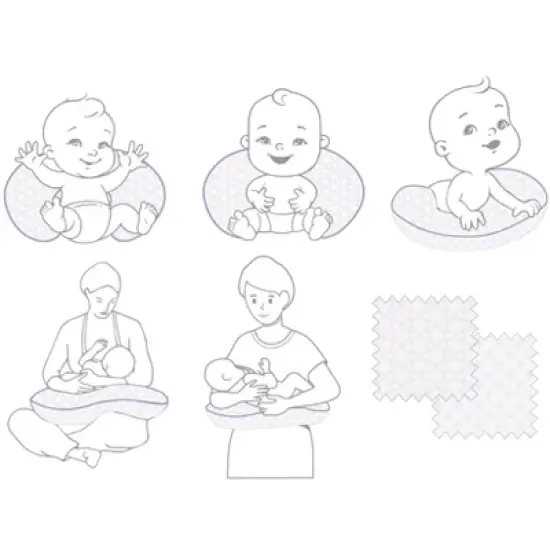 Bacati - 3 pc Petals/Floral Lilac Muslin Hugster Feeding & Infant Support Nursing Pillow with 2 removable zippered covers image {4}