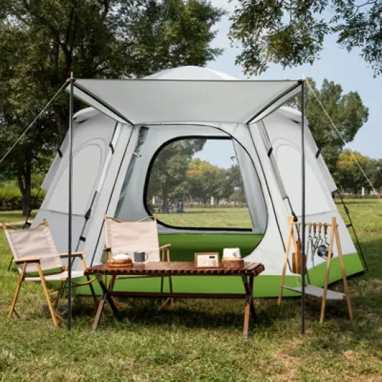 SUGIFT 4 Person Camping Tent with Screened Mesh Windows Double Layer Design and Carry Bag for Easy Setup Outdoor Hiking Travel image {1}