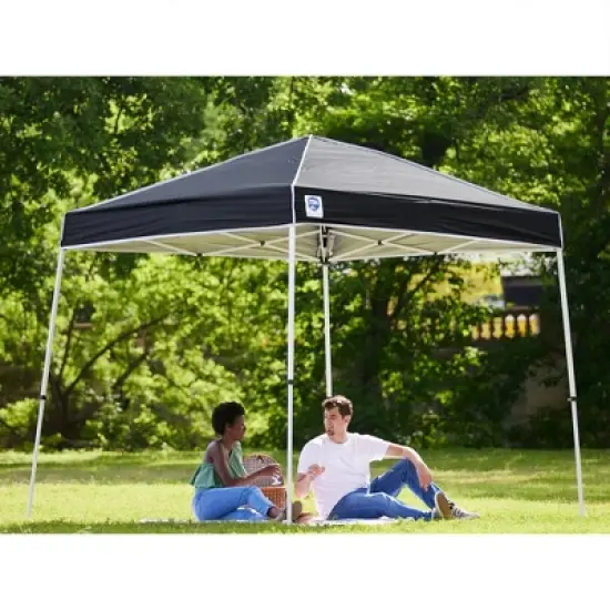 Z-Shade 10 x 10 Foot Angled Leg Outdoor Canopy Tent with a Push Button Locking System and Z-Shade 4 Pack of Heavy Duty Leg Weight Bags, Black image {4}