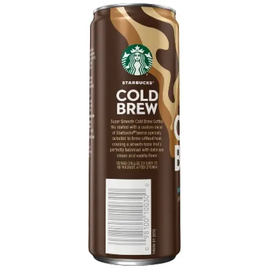 Starbucks Vanilla Sweet Cream Cold Brew Premium Coffee Drink - 11 fl oz Can image {1}