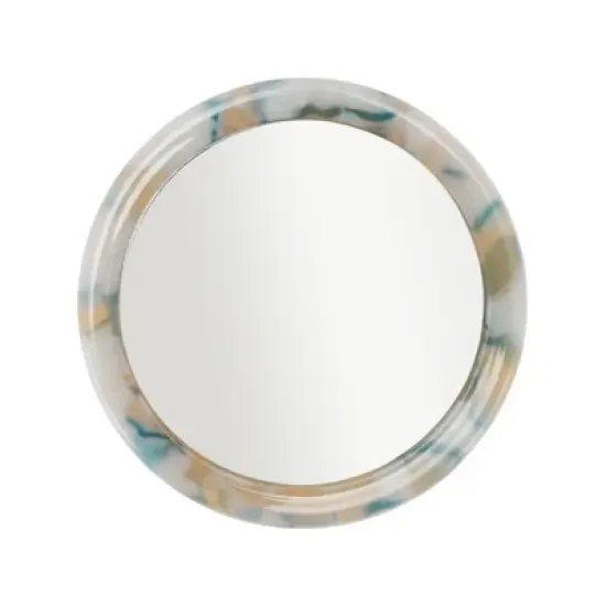 Unique Bargains Durable Round Handheld Makeup Mirror 1 Pc image {4}