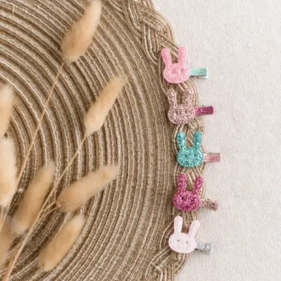 Summer Crystal - Glitter Mini Hair Clips &ndash; Assorted Colors Random Selection - 8 Pack image {3}