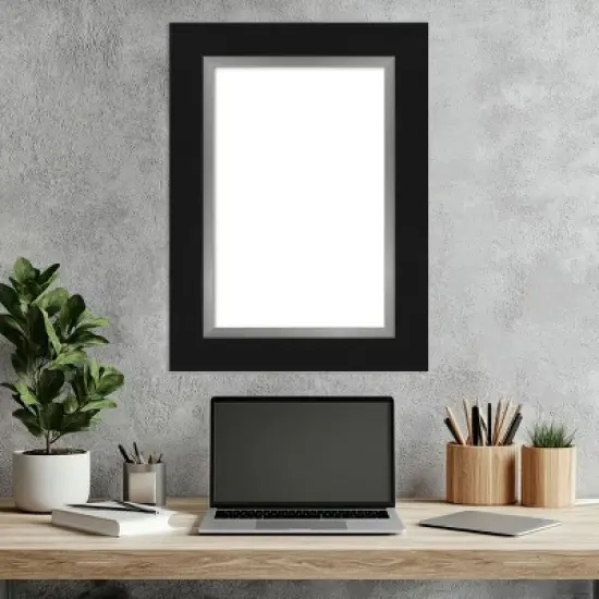Amanti Art Eva Black Silver Framed Dry Erase Magnetic Board image {6}