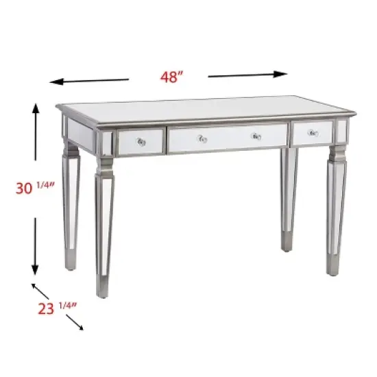 Warakin Mirrored Writing Desk Silver - Aiden Lane image {4}
