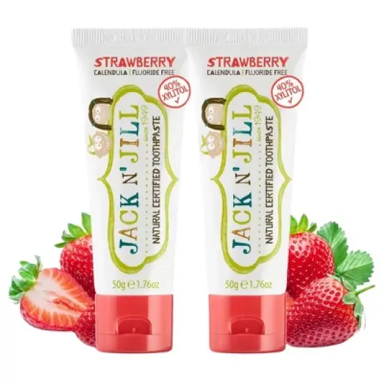 Jack N' Jill Natural Certified Toothpaste Strawberry | Toothpaste for Baby, Kids | Free Training for Toddlers - 1.76 oz (PACK OF 2) image {4}
