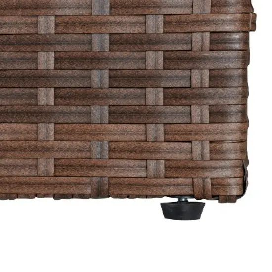 happimess Nino Modern Minimalist Outdoor Faux Wicker Deck and Patio Storage Box image {9}