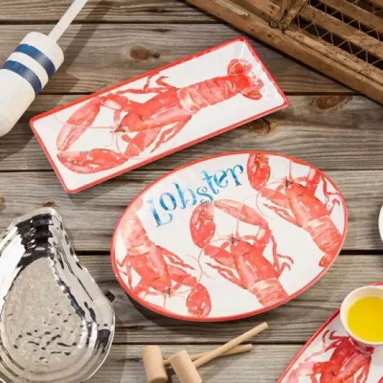 Certified International 2pc Beach House Lobster Melamine  Platter Set image {4}