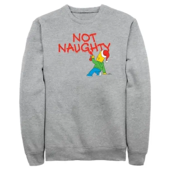 Men's The Simpsons Christmas Bart Not Naughty Sweatshirt image {3}